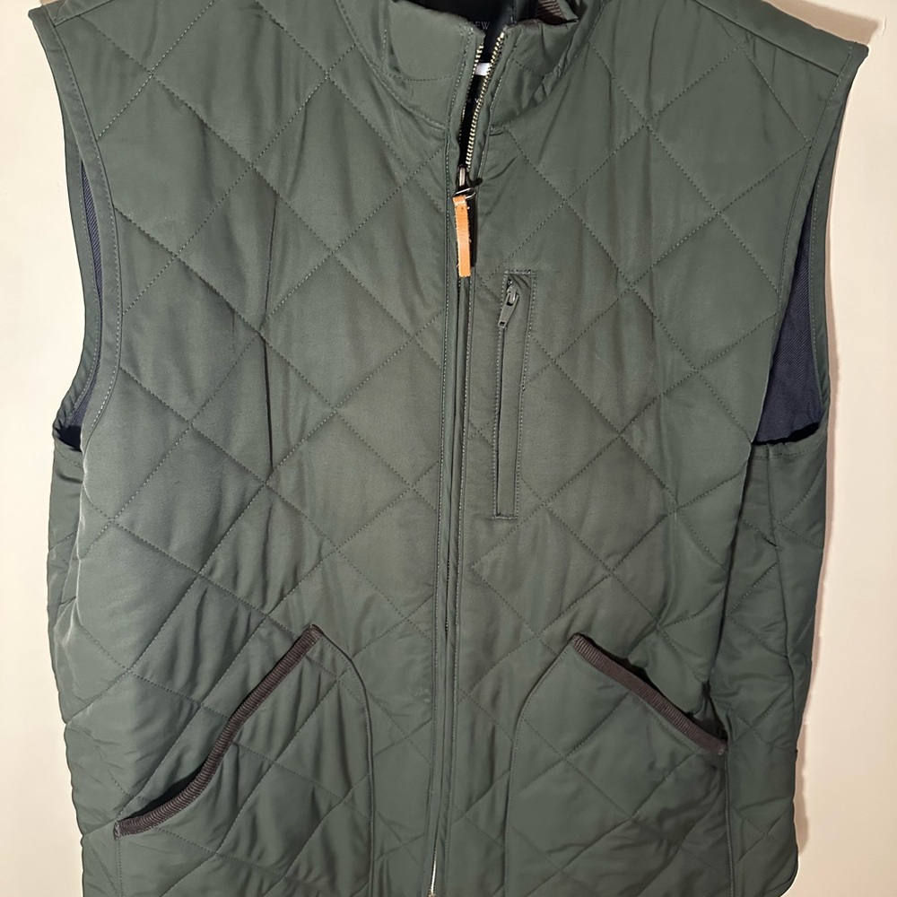 J. Crew Men's Olive Quilted Vest